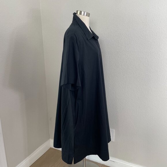 NEW Old Navy Womens Plus XXL Tall Black Short Sleeve Shirt Dress Pockets - Picture 2 of 11